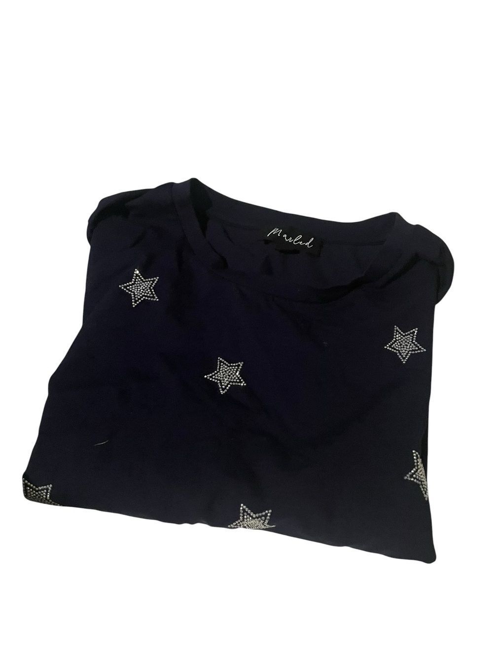 Marbed size medium Navy Star Embellished Tee like new